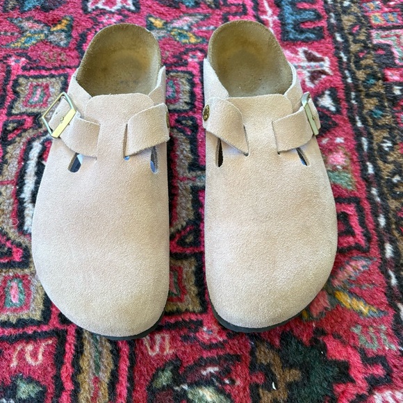 Birkenstock Boston Clog Suede Slip-On Comfort Size 41 Light Rose - Picture 8 of 14